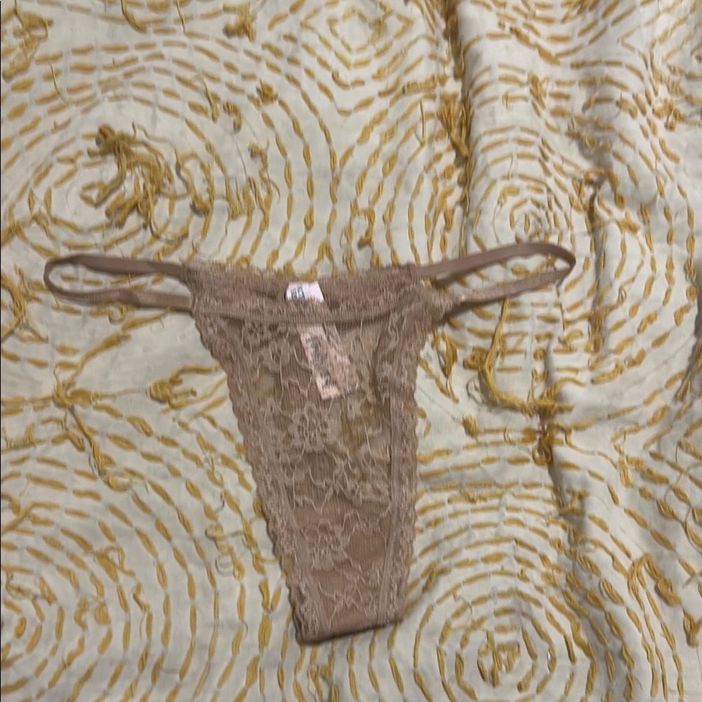 Lace Thong Panties in Brown